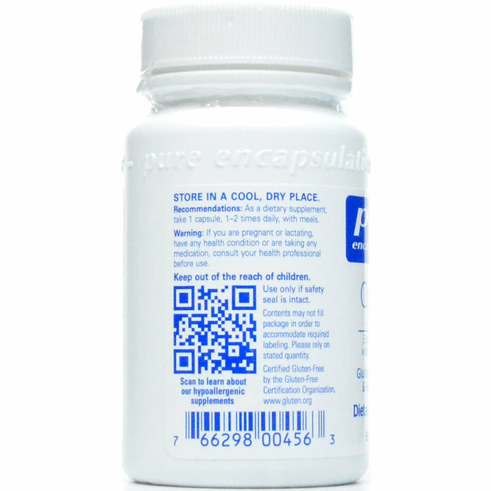 Pure Encapsulations Copper (citrate) 2 mg 60 capsules suggested use label