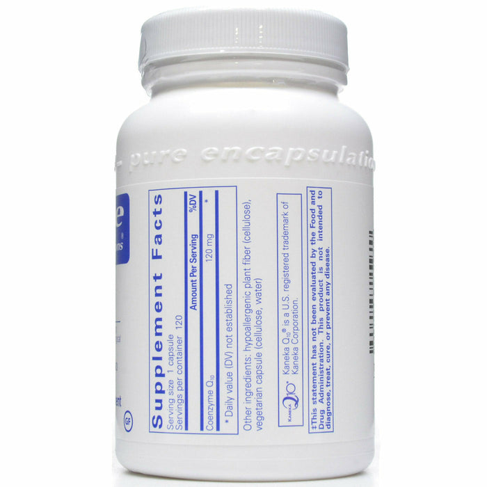 Pure Encapsulations CoQ10 120 mg 120 capsules supplement facts label