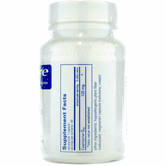 Pure Encapsulations CoQ10 120 mg 60 capsules supplement facts label