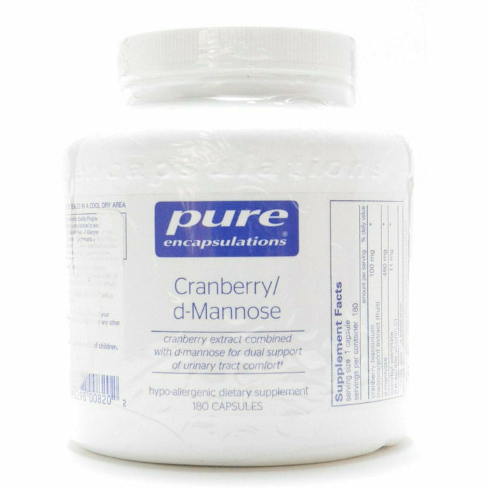 Pure Encapsulations Cranberry/d-Mannose, 180 capsules, front of bottle