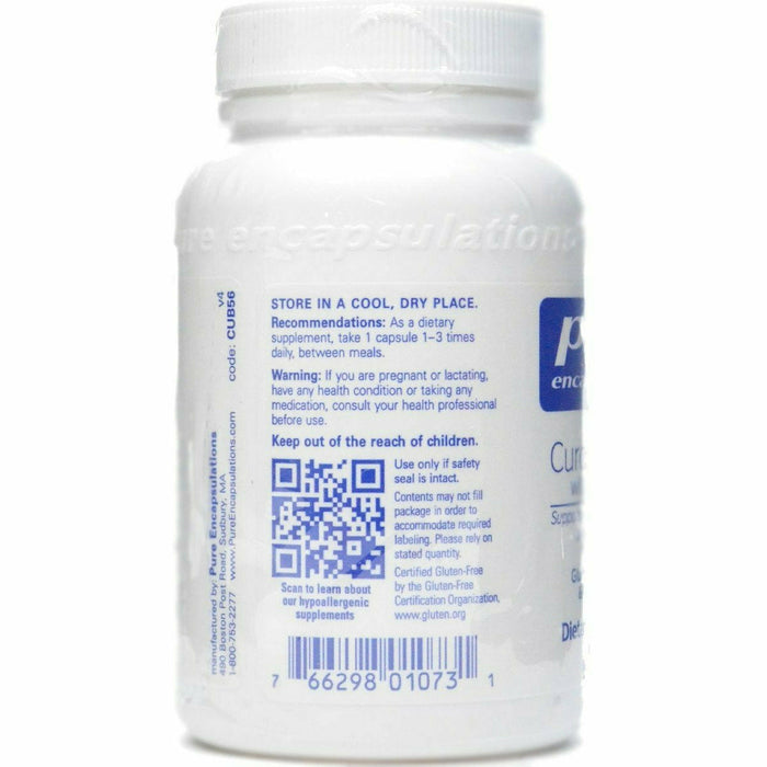 Pure Encapsulations Curcumin 500 with Bioperine 60 capsules suggested use label