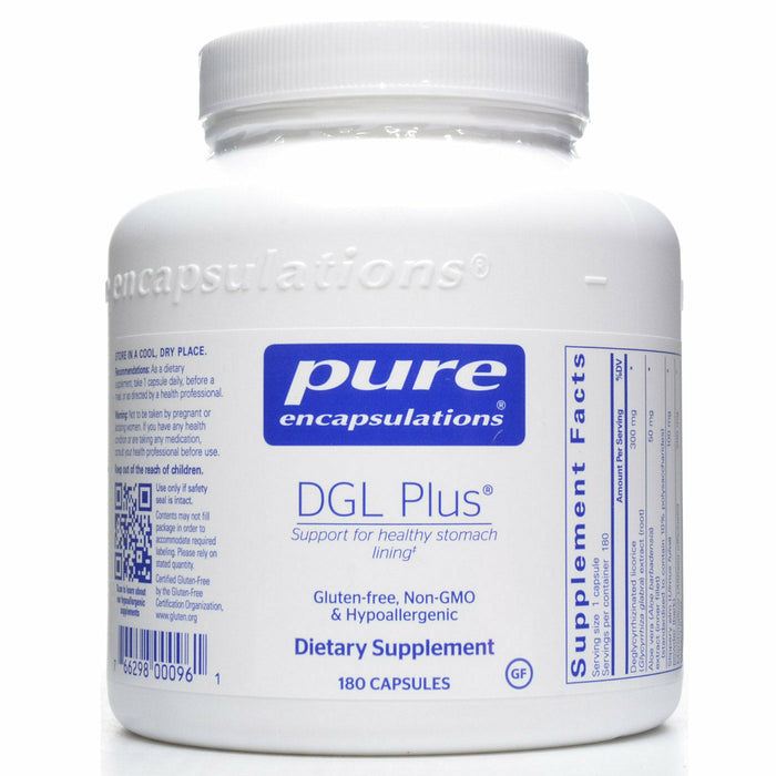 Pure Encapsulations DGL Plus, 180 capsules, front of bottle