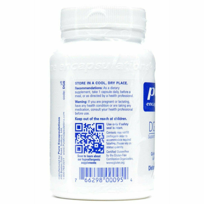 Pure Encapsulations DGL Plus 60 capsules label information panel