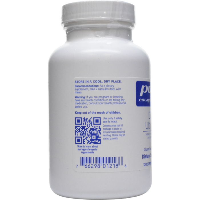 Pure Encapsulations DHA Ultimate 120 softgels suggested use label