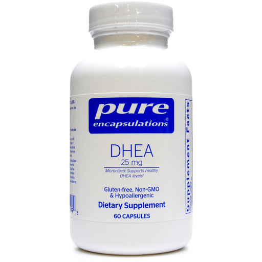 Pure Encapsulations DHEA (micronized) 25 mg, 60 capsules, front of bottle