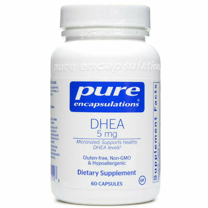 Pure Encapsulations DHEA (micronized) 5 mg, 60 capsules, front of bottle