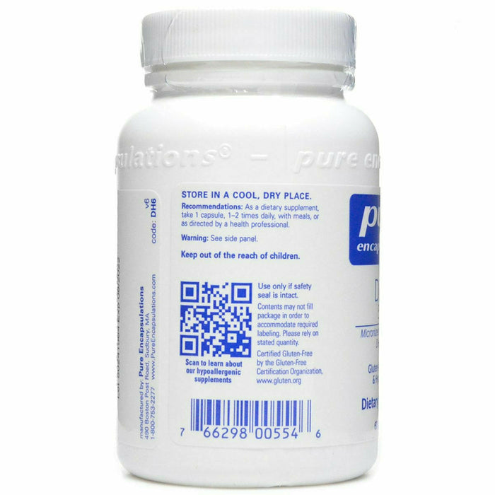Pure Encapsulations DHEA (micronized) 5 mg 60 capsules label information panel