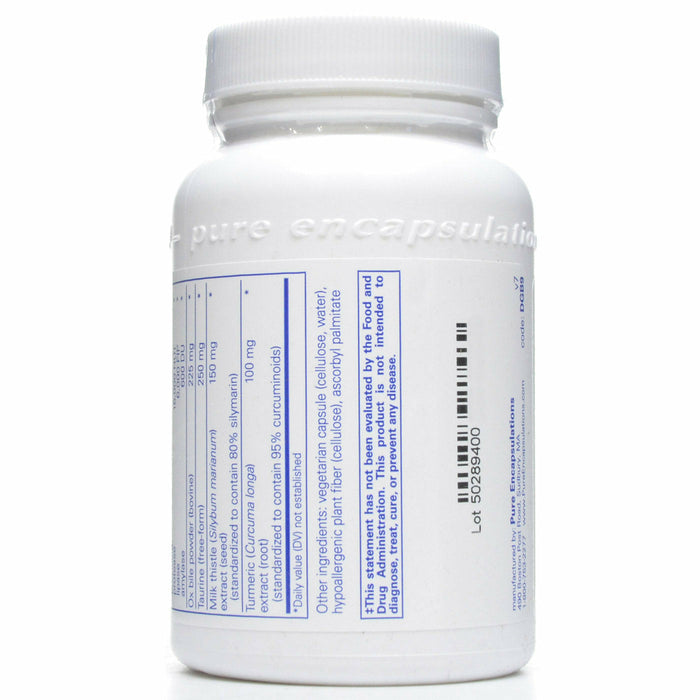 Pure Encapsulations Digestion GB 90 capsules supplement facts label 2