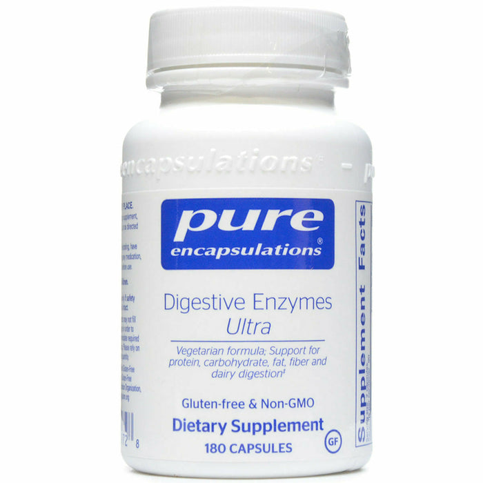 Pure Encapsulations Digestive Enzymes Ultra, 180 capsules, front of bottle