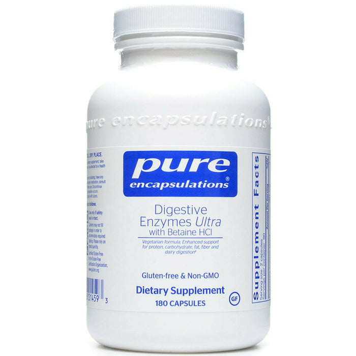 Pure Encapsulations Digestive Enzymes Ultra w/ HCl, 180 capsules, front of bottle