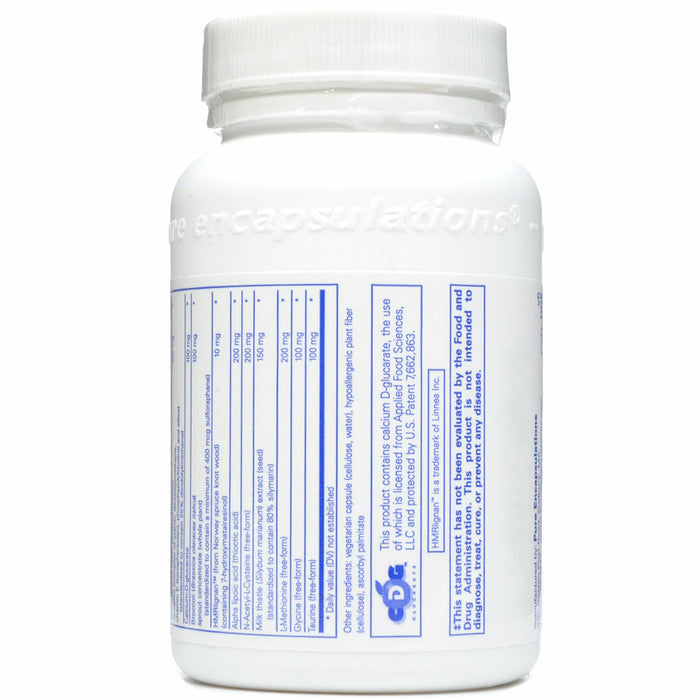 Pure Encapsulations DIM Detox 60 capsules supplement facts label 2