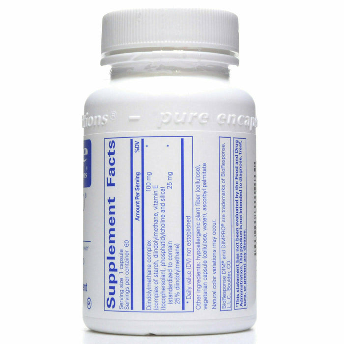 Pure Encapsulations DIM-PRO 100 60 capsules supplement facts label