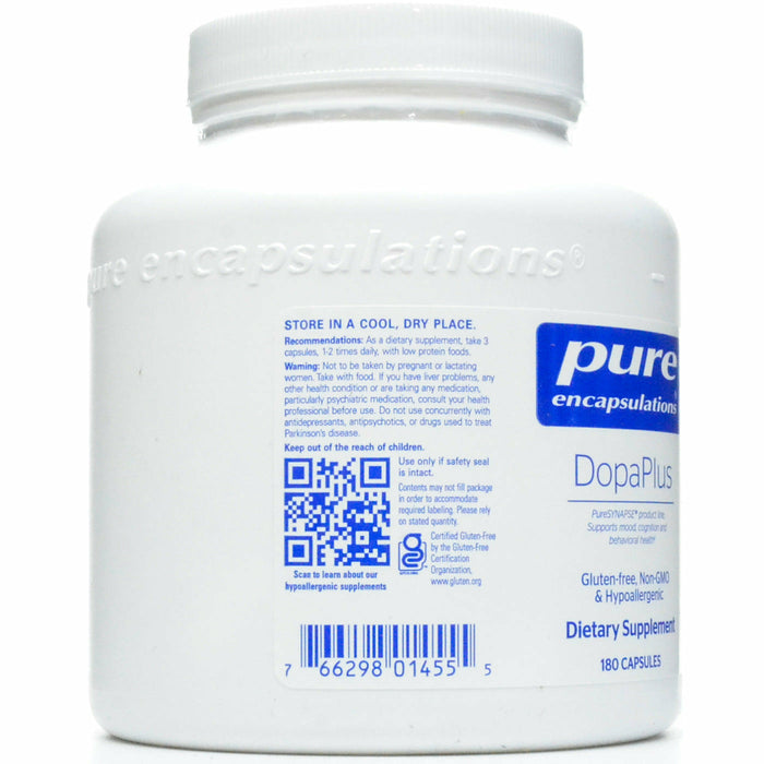 Pure Encapsulations DopaPlus 180 capsules suggested use label