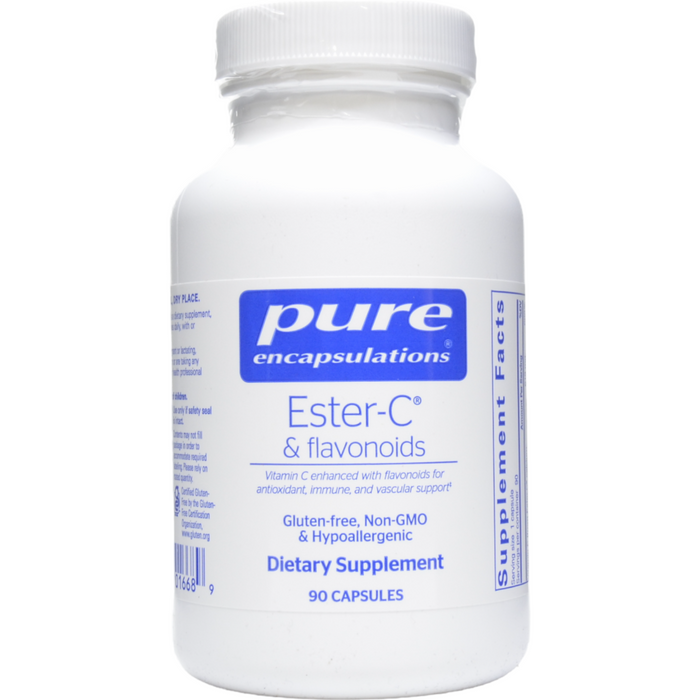Pure Encapsulations Ester-C & Flavonoids, 90 capsules, front of bottle