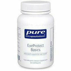 Pure Encapsulations EyeProtect Basics, 60 capsules, front of bottle, alternate view