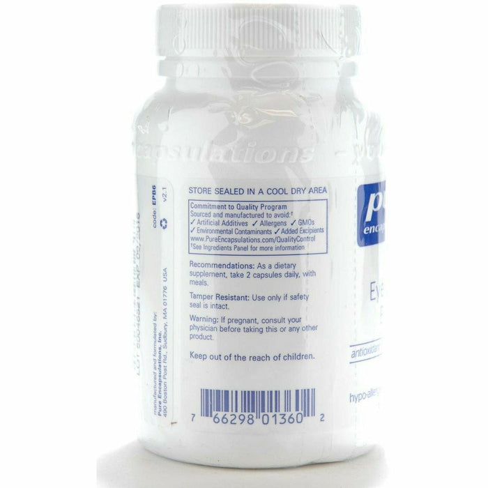 Pure Encapsulations EyeProtect Basics 60 capsules label information panel