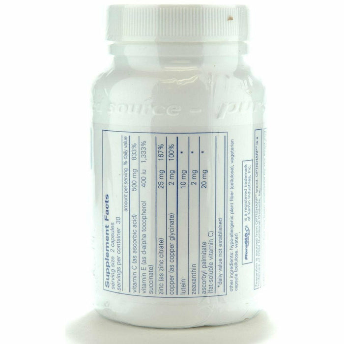 Pure Encapsulations EyeProtect Basics 60 capsules supplement facts label