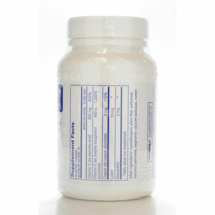 Pure Encapsulations EyeProtect Basics (without zinc) 60 capsules label information panel