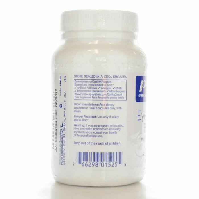 Pure Encapsulations EyeProtect Basics (without zinc) 60 capsules supplement facts label