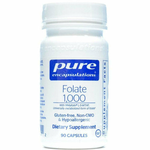 Pure Encapsulations Folate 1000, 90 capsules, front of bottle