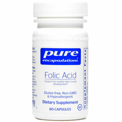 Pure Encapsulations Folic Acid 800 mcg, 60 capsules, front of bottle