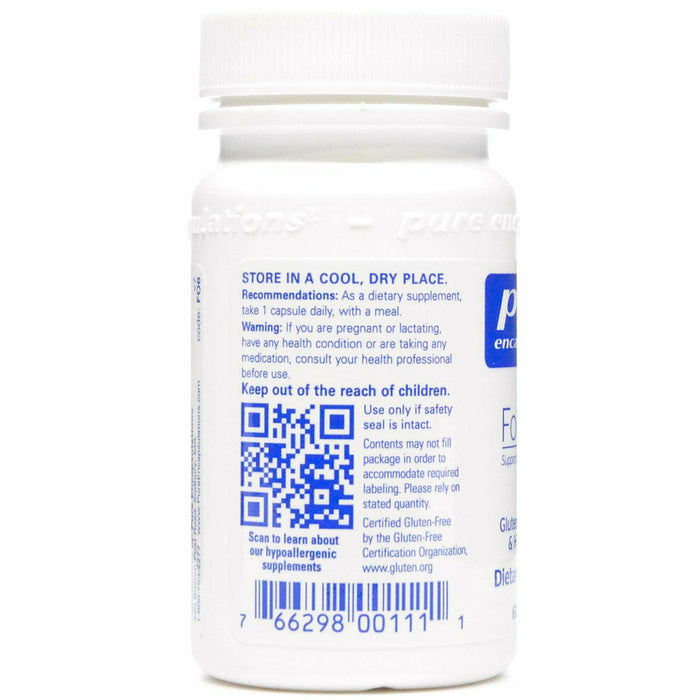 Pure Encapsulations Folic Acid 800 mcg 60 capsules label information panel
