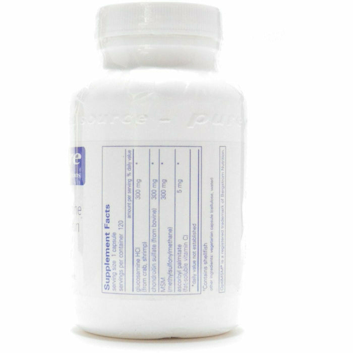 Pure Encapsulations Glucosamine Chondroitin with MSM 120 capsules supplement facts label