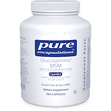Pure Encapsulations Glucosamine MSM w/Joint Comfort, 360 capsules, front of bottle