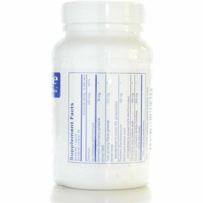 Pure Encapsulations Glucose Support Formula 60 capsules supplement facts label