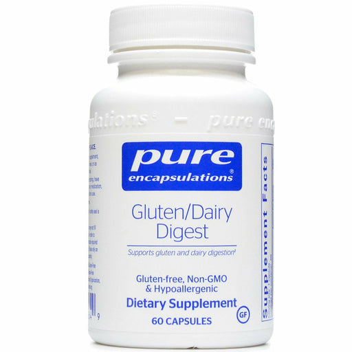Pure Encapsulations Gluten/Dairy Digest, 60 capsules, front of bottle