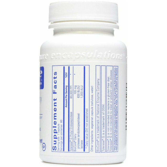 Gluten/Dairy Digest 60 vcaps by Pure Encapsulations Supplement Facts Label