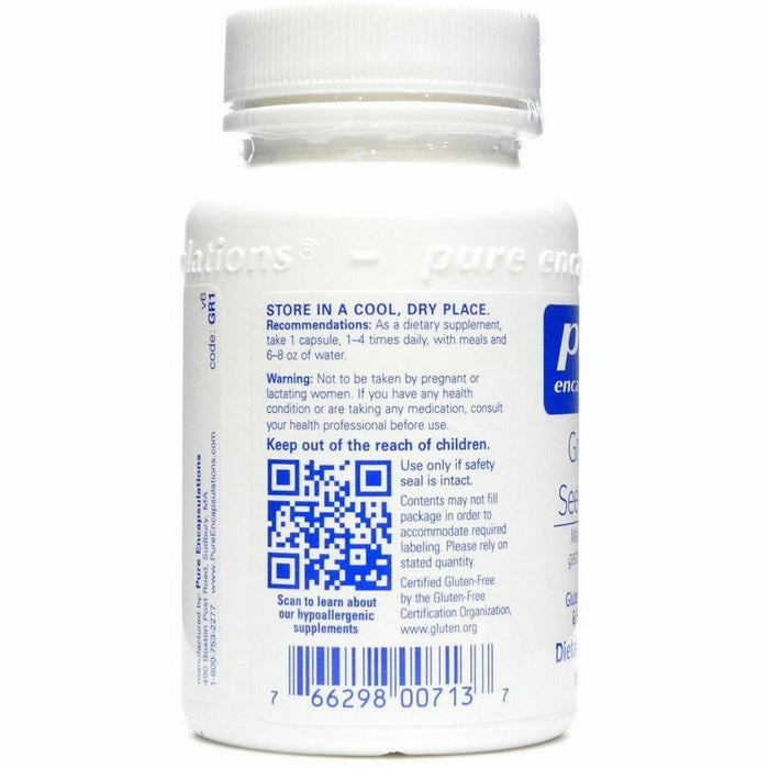 Pure Encapsulations Grapefruit Seed Extract 250 mg 120 capsules label information panel