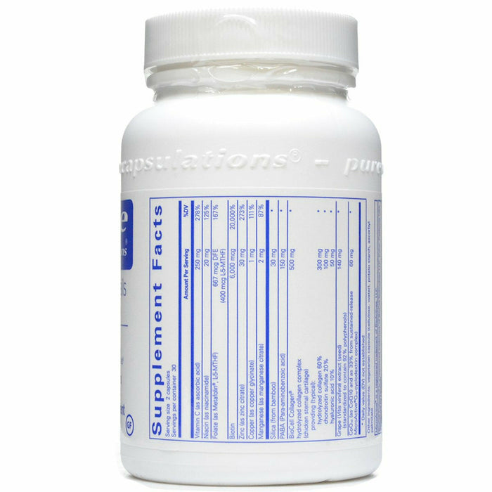 Pure Encapsulations Hair/Skin/Nails Ultra 60 capsules supplement facts label