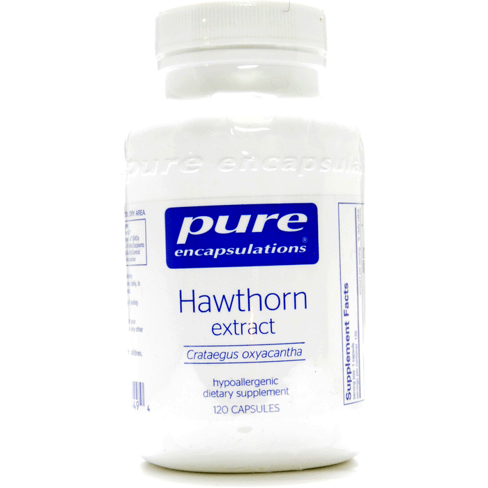 Pure Encapsulations Hawthorne Extract 500 mg, 120 capsules, front of bottle