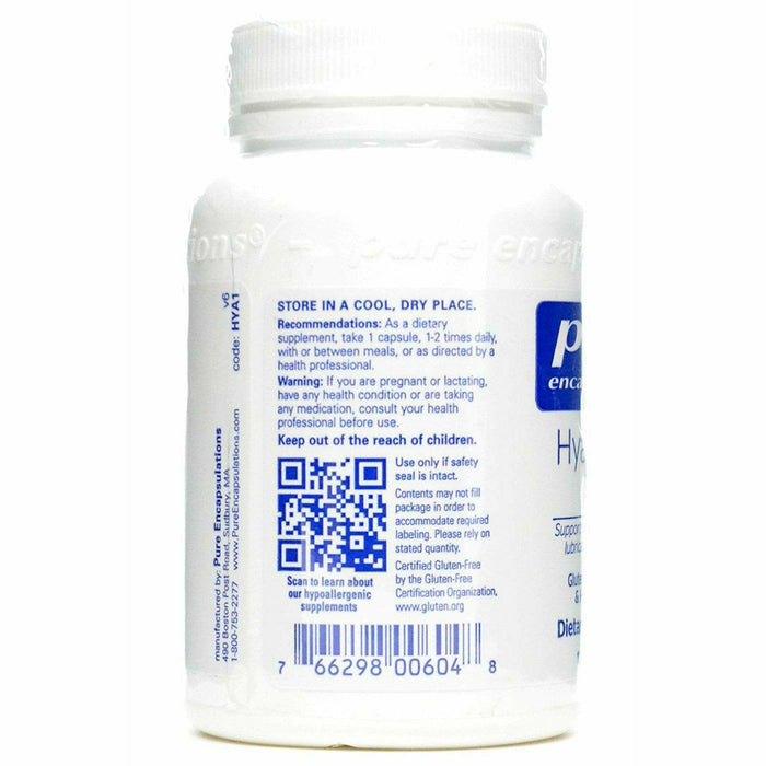 Pure Encapsulations, Hyaluronic Acid 70 mg 180 capsules Recommendations Label