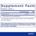 Pure Encapsulations Indole-3-Carbinol 400 mg 60 capsules supplement facts label