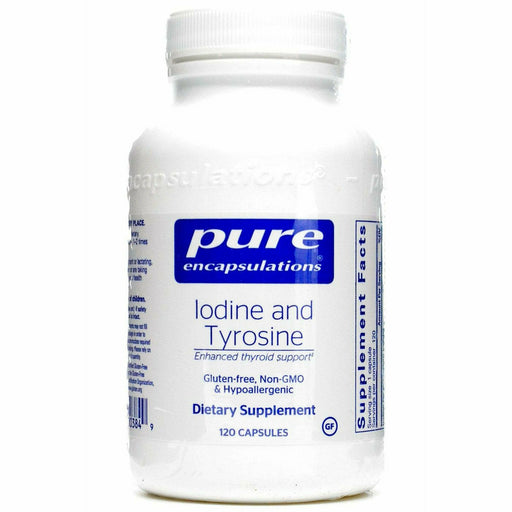 Pure Encapsulations Iodine and Tyrosine, 120 capsules, front of bottle