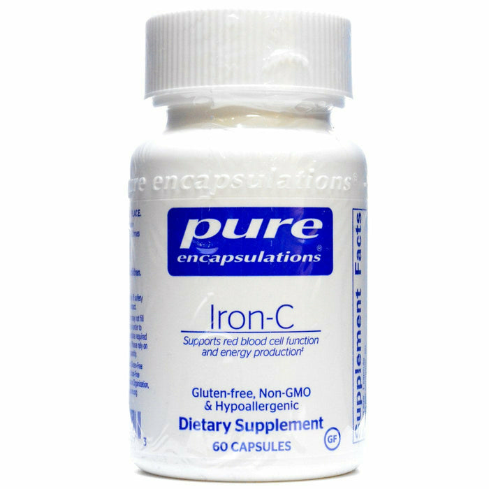 Pure Encapsulations Iron-C, 60 capsules, front of bottle