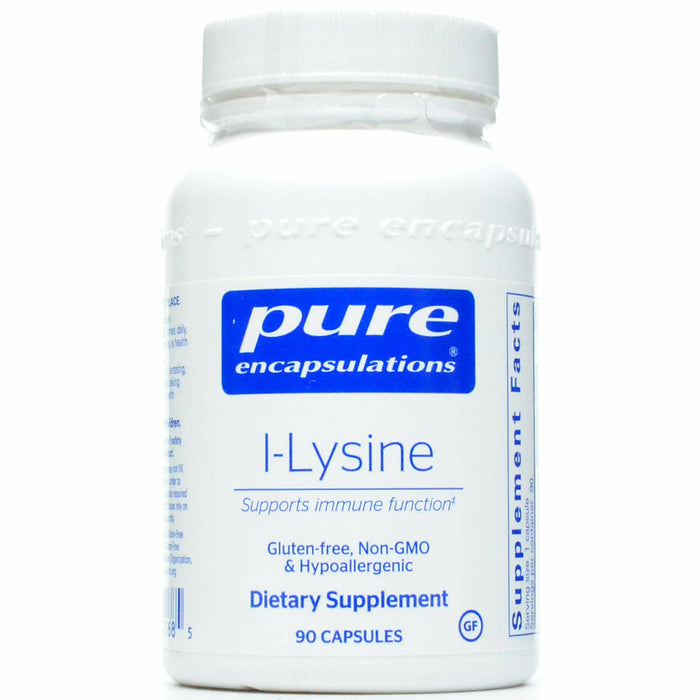 Pure Encapsulations L-Lysine 500 mg, 90 capsules, front of bottle