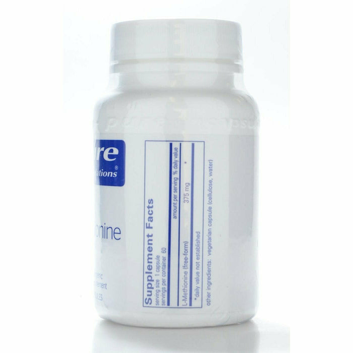 Product label image of L-Methionine 375 mg 60 vcaps by Pure Encapsulations