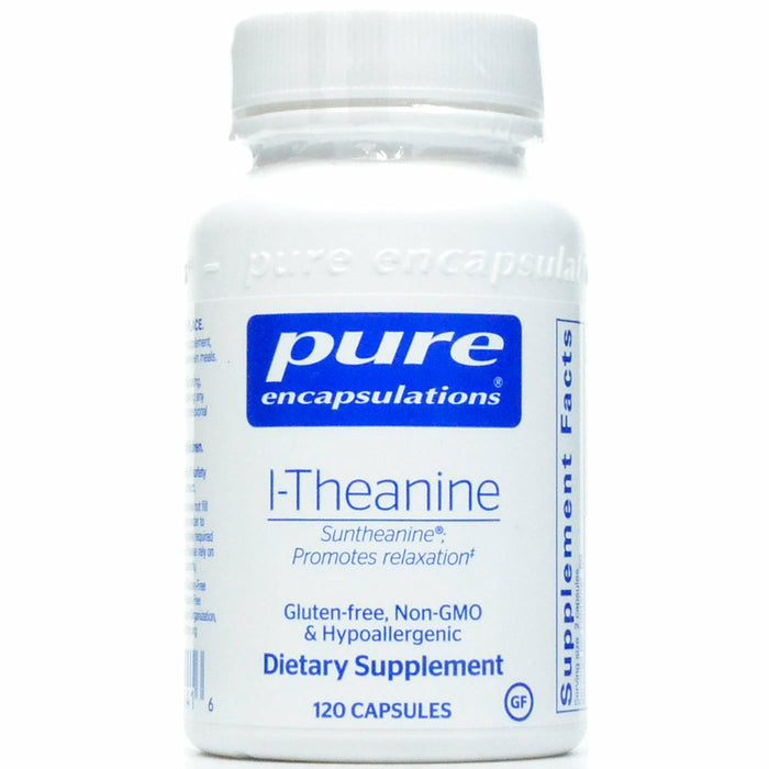 Pure Encapsulations L-Theanine 400 mg, 120 capsules, front of bottle