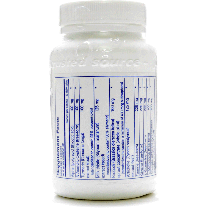 Pure Encapsulations Liver-G.I. Detox 60 capsules supplement facts label