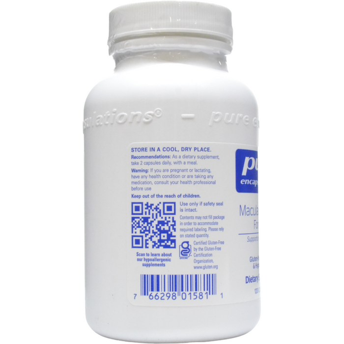 Pure Encapsulations Macular Support Formula 120 capsules suggested use label