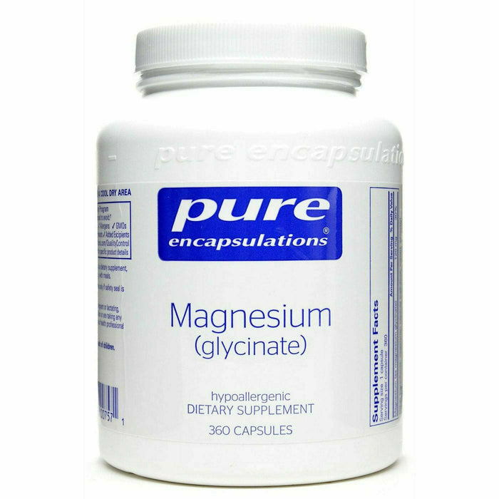 Pure Encapsulations Magnesium (glycinate) 120 mg, 360 capsules, front of bottle