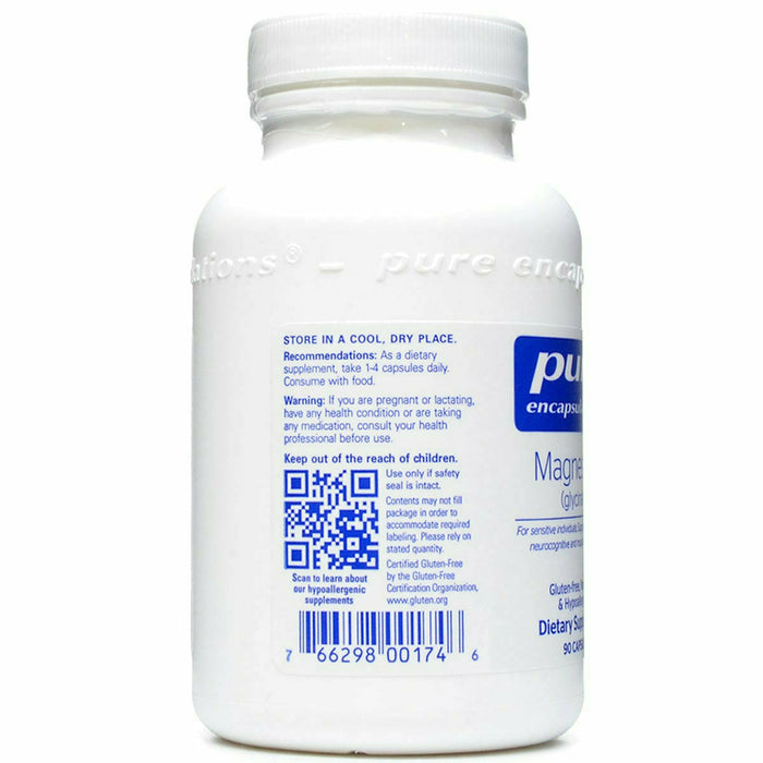 Pure Encapsulations Magnesium (glycinate) 120 mg 90 capsules suggested use label