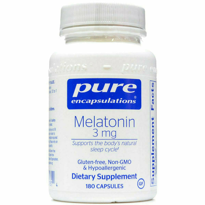 Pure Encapsulations Melatonin 3 mg, 180 capsules, front of bottle