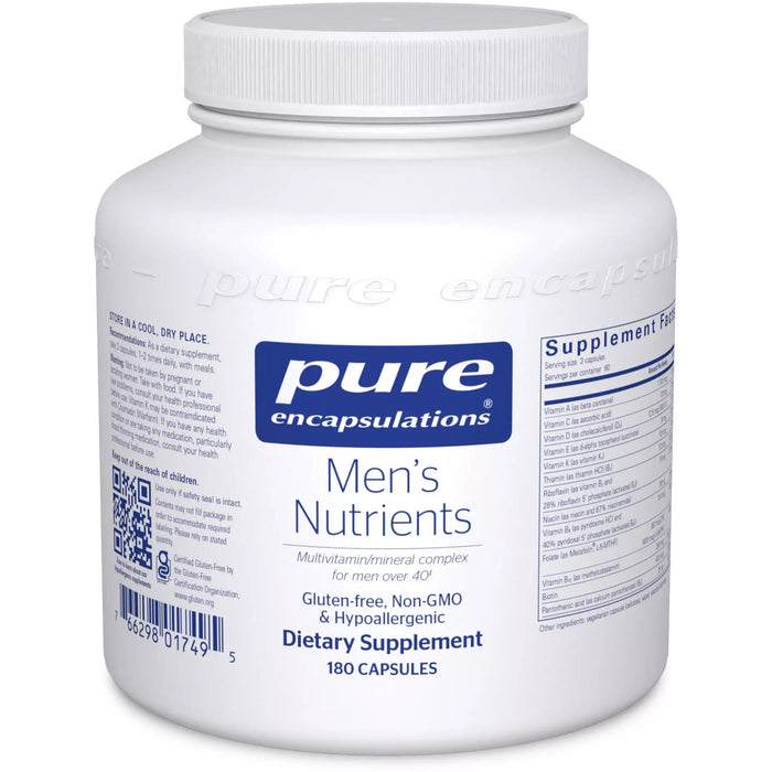 Pure Encapsulations Men's Nutrients, 180 capsules, front of bottle