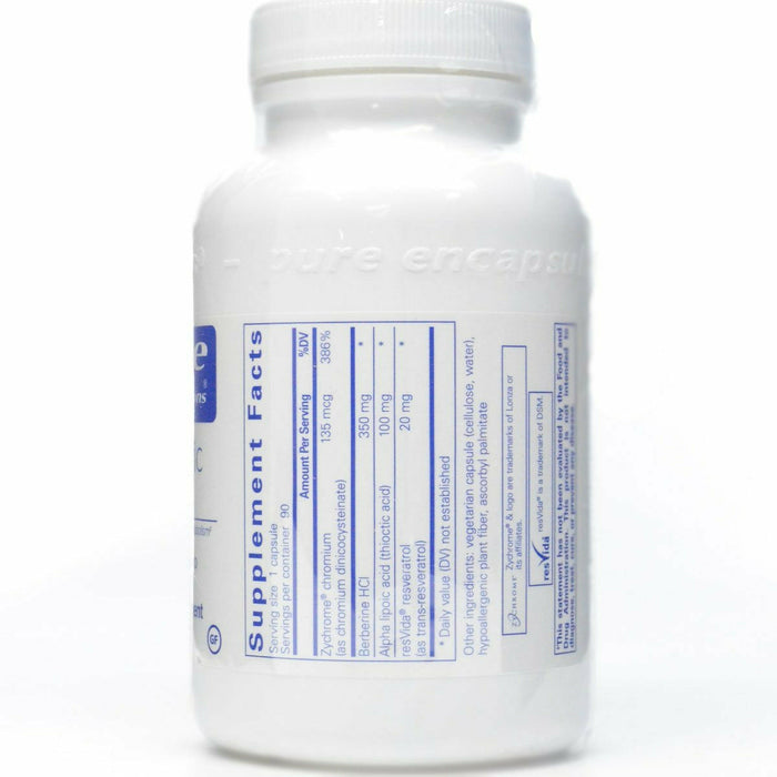 Pure Encapsulations Metabolic Xtra 90 capsules supplement facts label