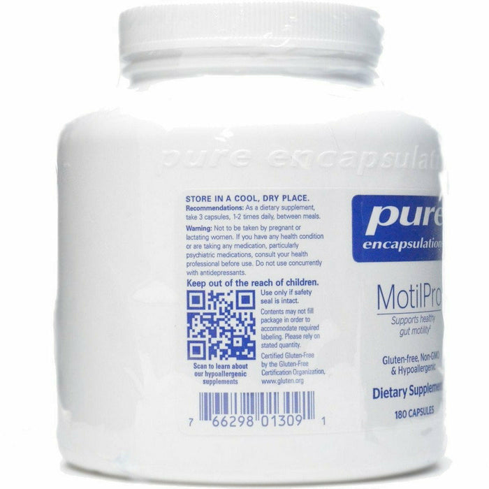 Pure Encapsulations MotilPro 180 capsules label information panel