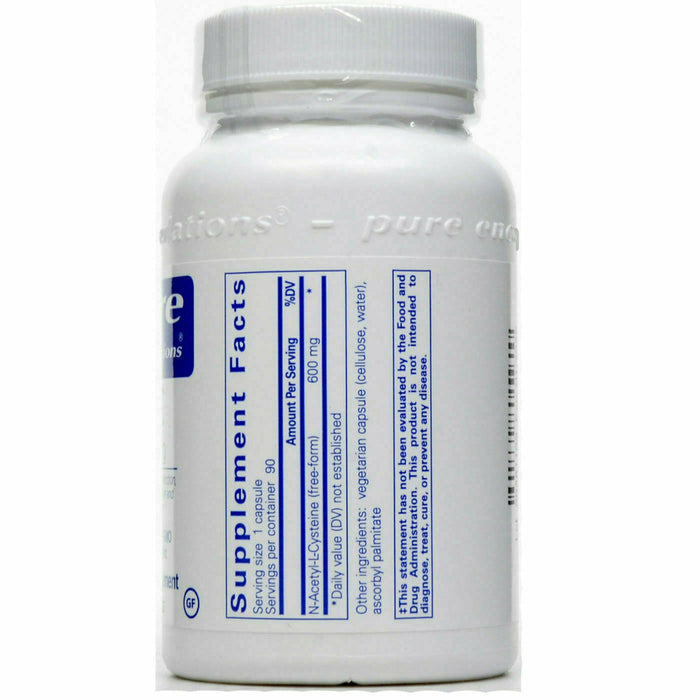 Pure Encapsulations, NAC 600 mg 90 vcaps Supplement Facts